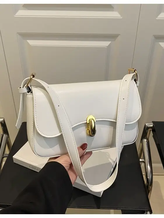Simple Large Capacity Lock 2025 Summer New Western Style Korean Style Simple Fashion Crossbody Shoulder Small Square Bag - Image 7