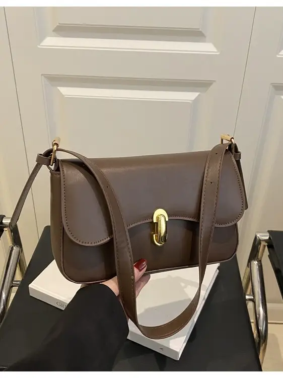 Simple Large Capacity Lock 2025 Summer New Western Style Korean Style Simple Fashion Crossbody Shoulder Small Square Bag - Image 10
