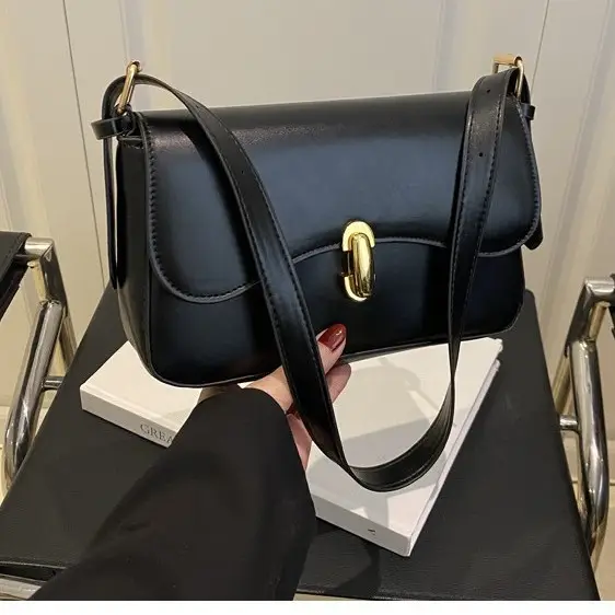 Simple Large Capacity Lock 2025 Summer New Western Style Korean Style Simple Fashion Crossbody Shoulder Small Square Bag - Image 2