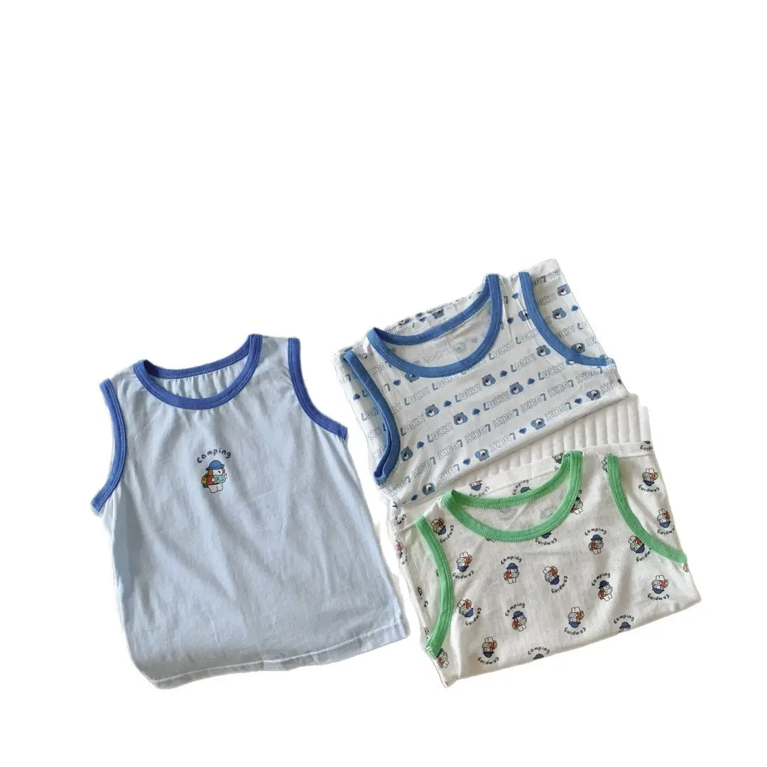 Boys Ice Silk Vest 2 Pockets Cartoon Print 90-170 - Image 6