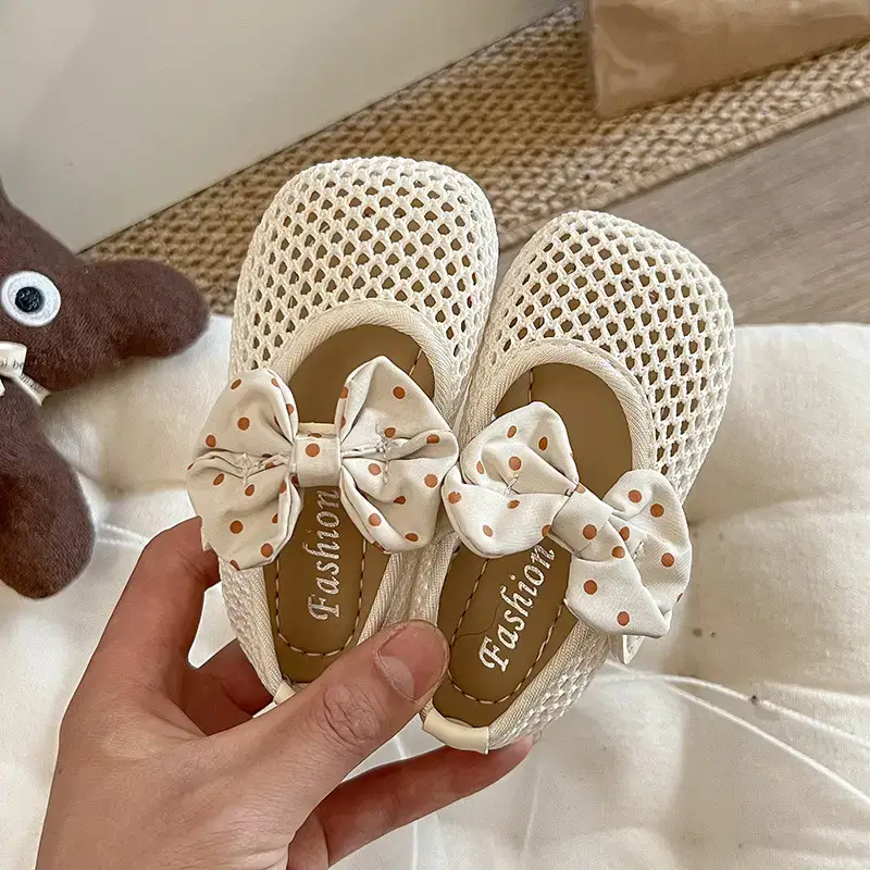 Girls Mesh Sandals Princess Bow Spring Summer