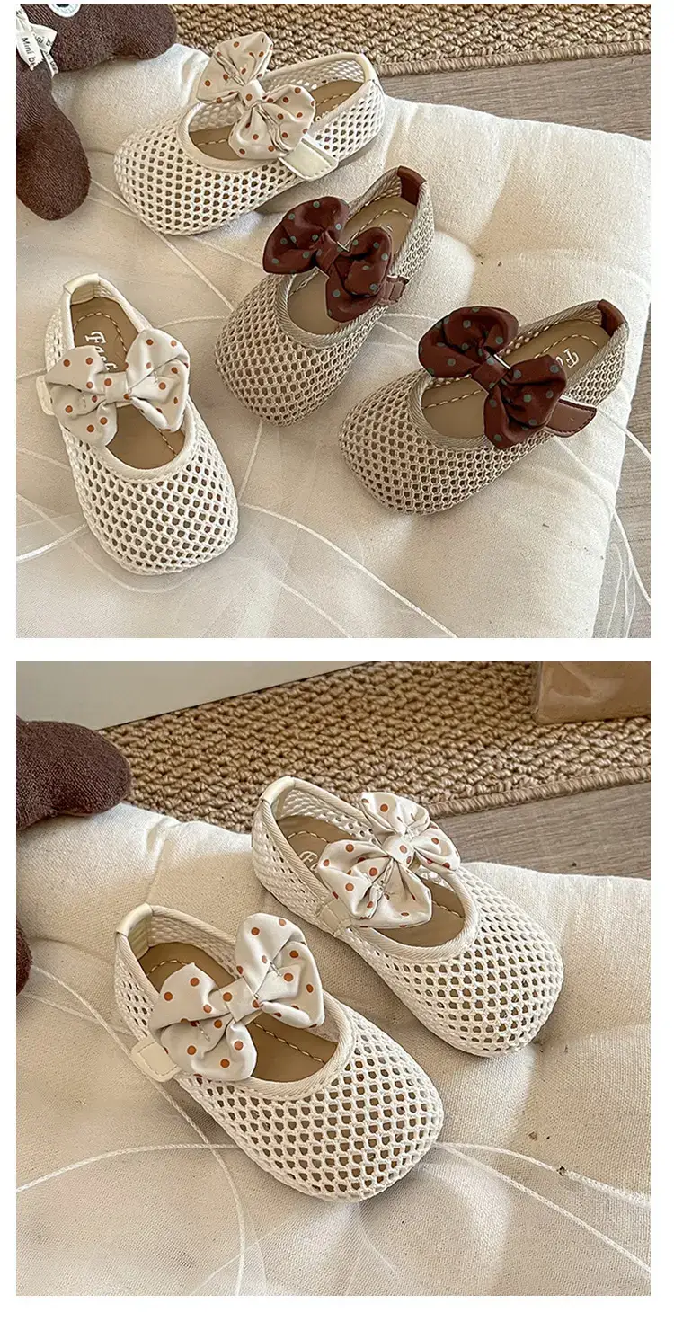 Girls Mesh Sandals Princess Bow Spring Summer — feature 6