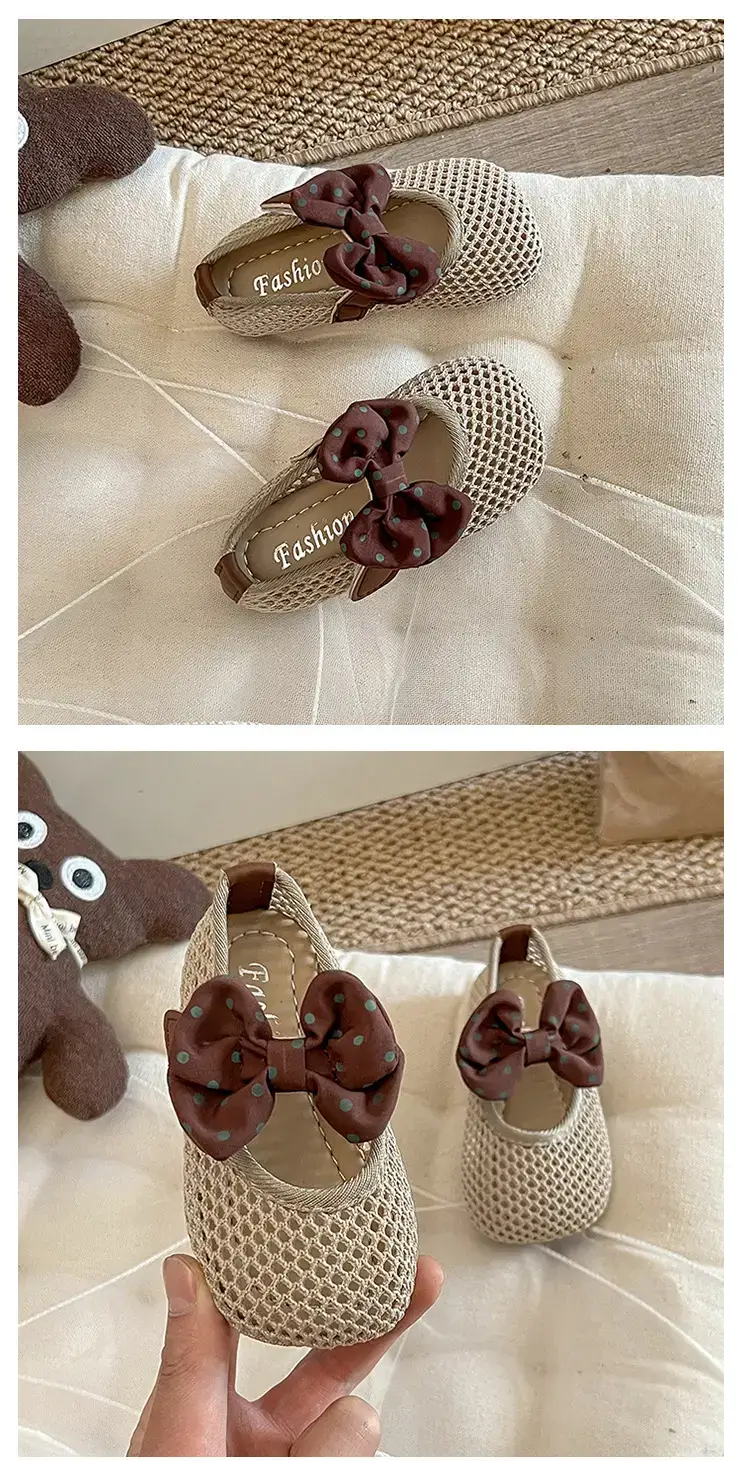 Girls Mesh Sandals Princess Bow Spring Summer — feature 9