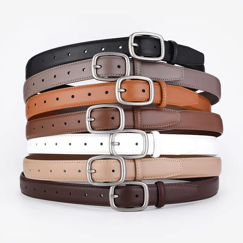 Women's Genuine Leather Belt Brown Cowhide Business Casual