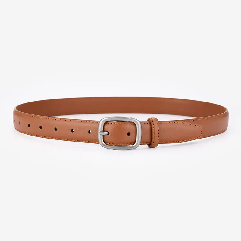 Women's Genuine Leather Belt Brown Cowhide Business Casual