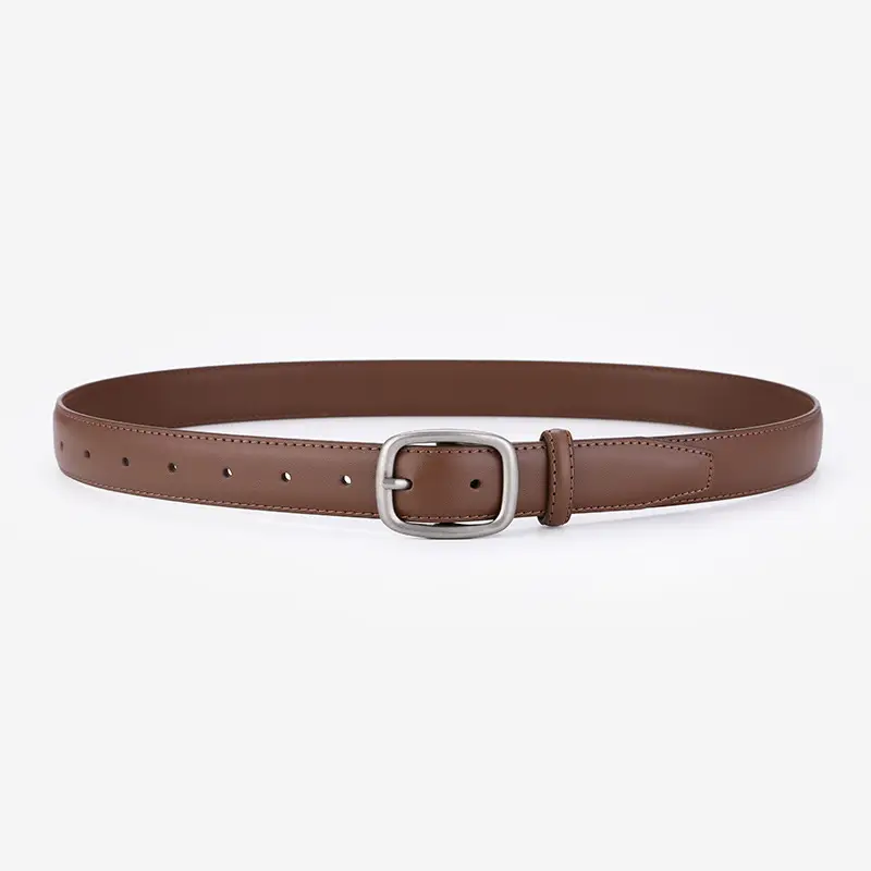 Women's Genuine Leather Belt Brown Cowhide Business Casual