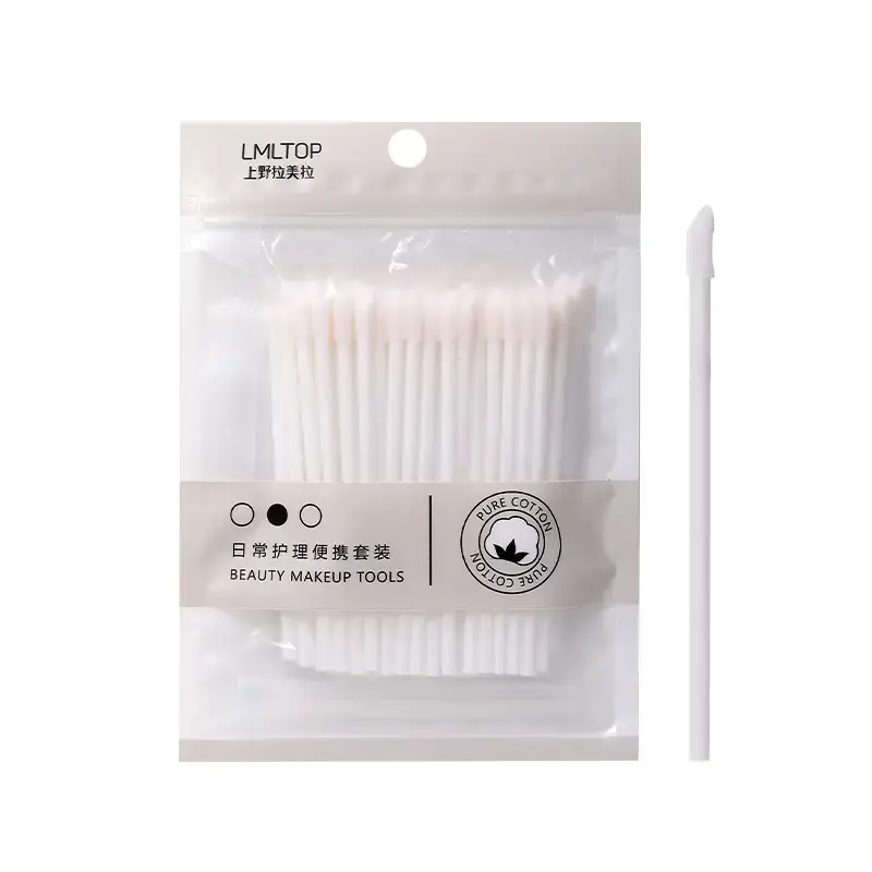 Lipstick Brush 50 Pcs Flocking White Makeup Brush - Image 5