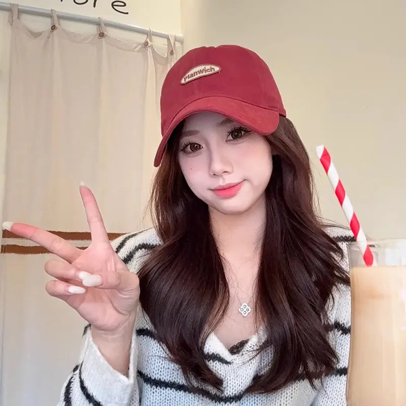 Women Japanese Style Baseball Cap Red Duckbill - Image 9