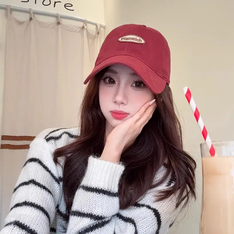Women Japanese Style Baseball Cap Red Duckbill - Image 10