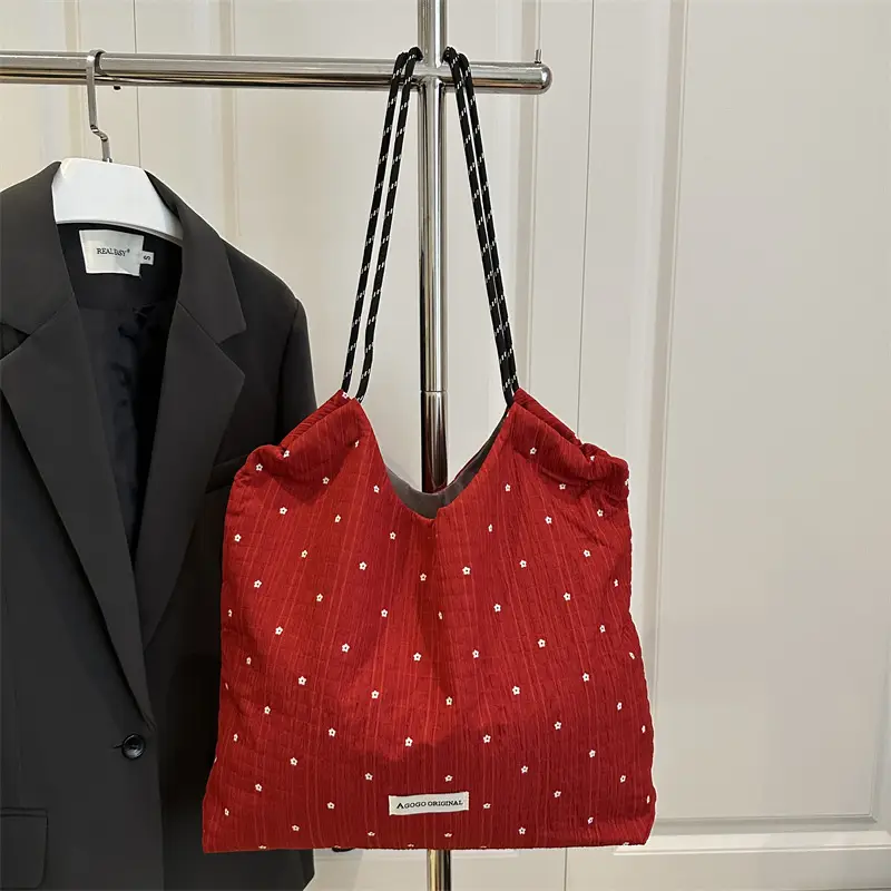 Red Polka Dot Shoulder Bag for Women College Students - Image 8