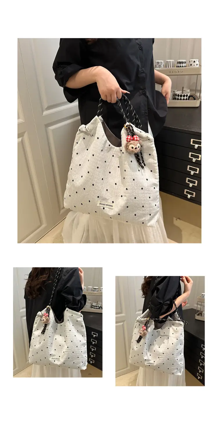 Red Polka Dot Shoulder Bag for Women College Students — feature 10