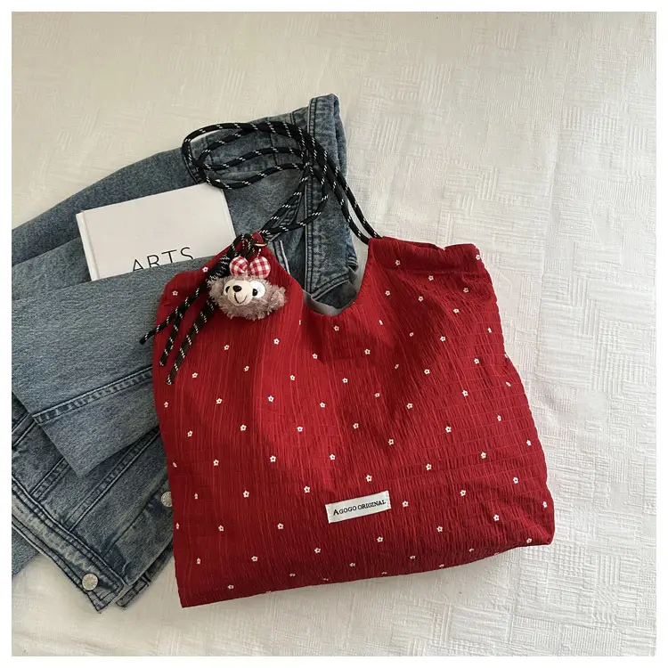 Red Polka Dot Shoulder Bag for Women College Students — feature 11