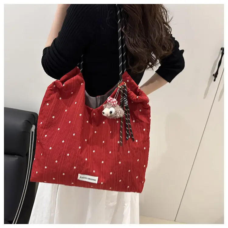 Red Polka Dot Shoulder Bag for Women College Students — feature 21