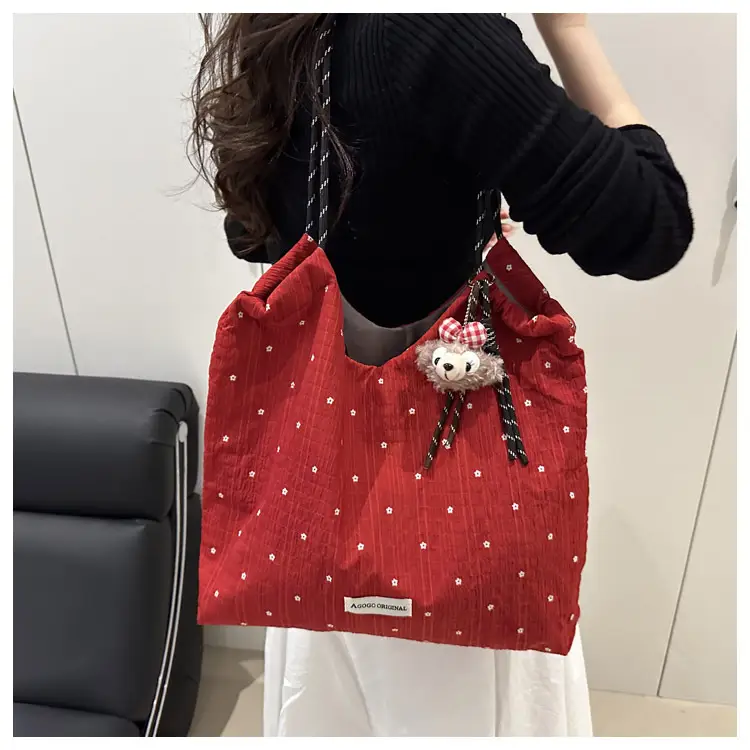 Red Polka Dot Shoulder Bag for Women College Students — feature 44