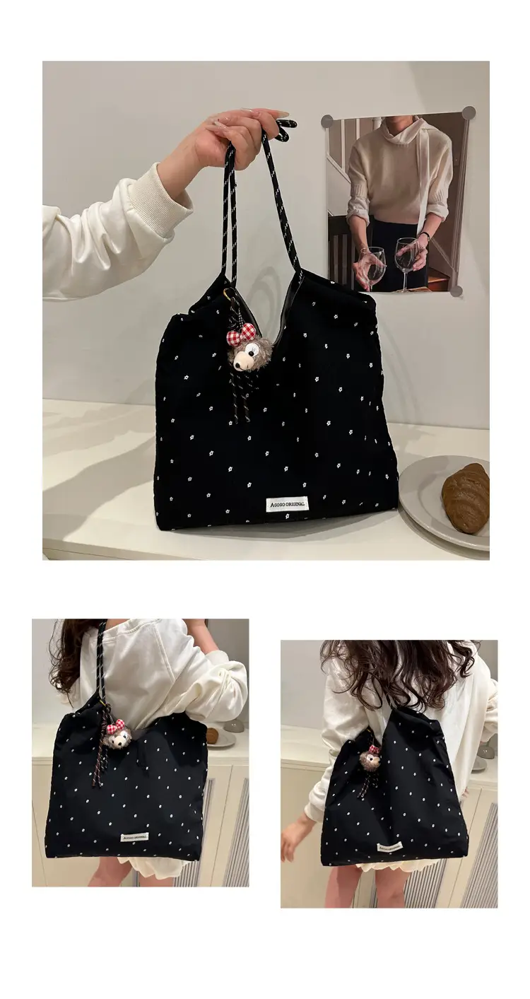 Red Polka Dot Shoulder Bag for Women College Students — feature 8