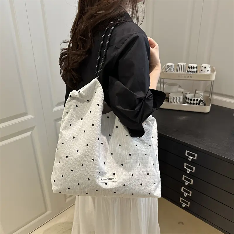 Red Polka Dot Shoulder Bag for Women College Students - Image 2