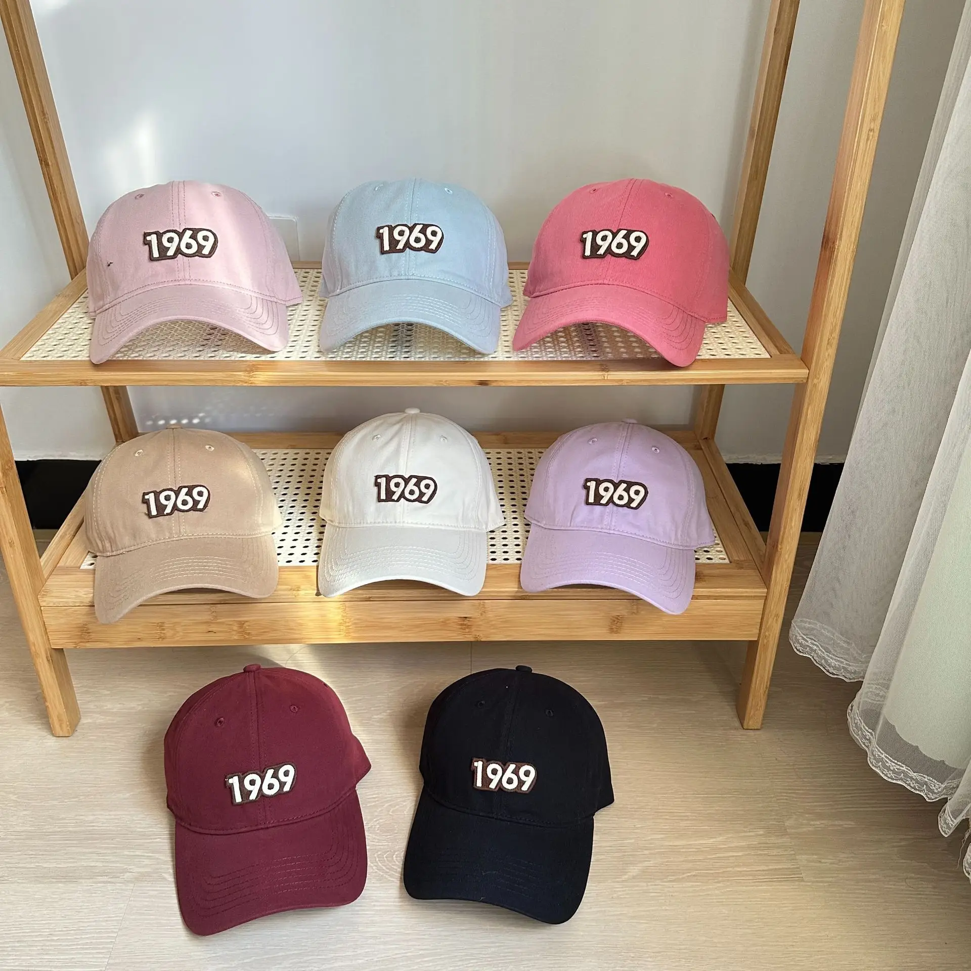 Women's Pink 1969 Baseball Cap with Lettering — feature 1