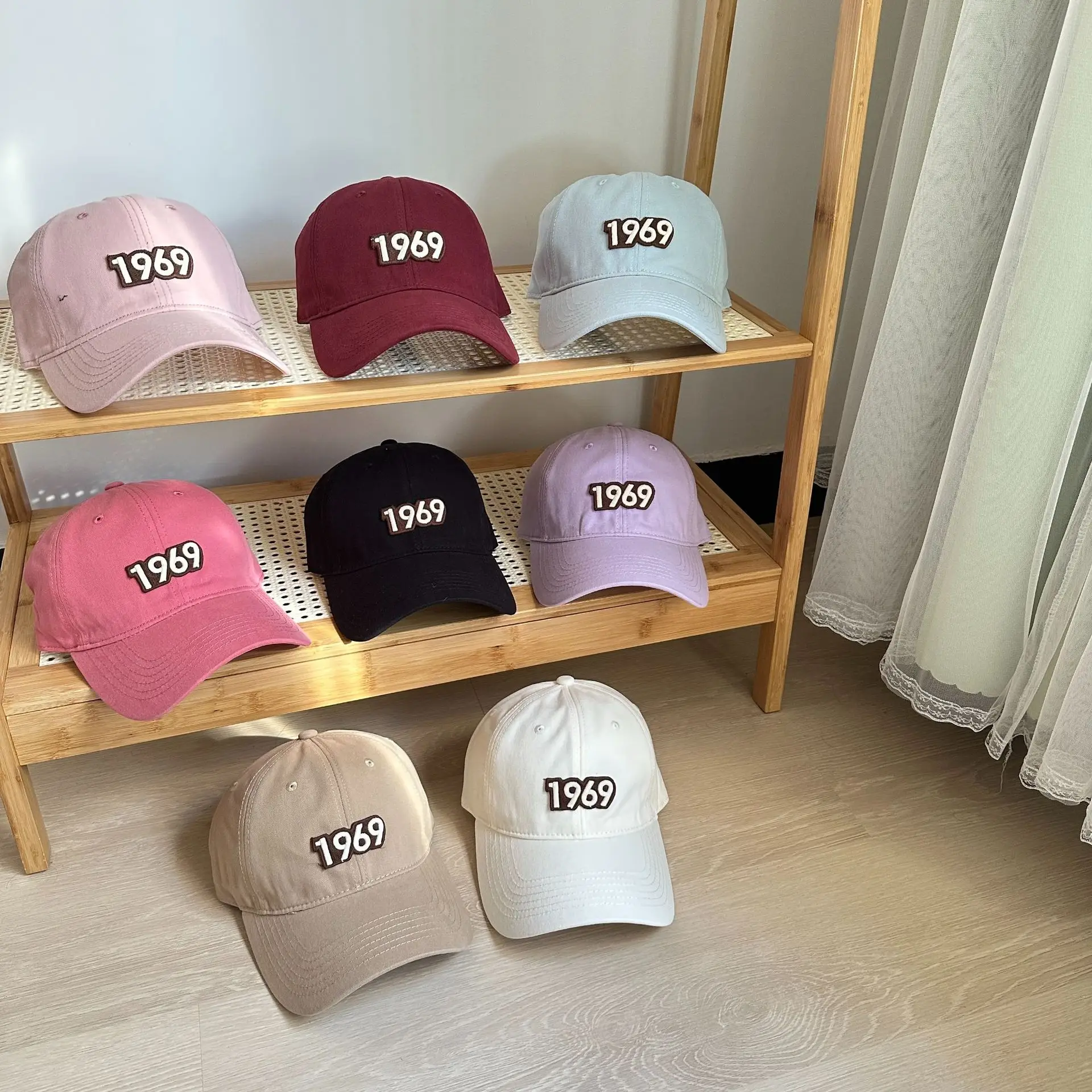 Women's Pink 1969 Baseball Cap with Lettering — feature 3