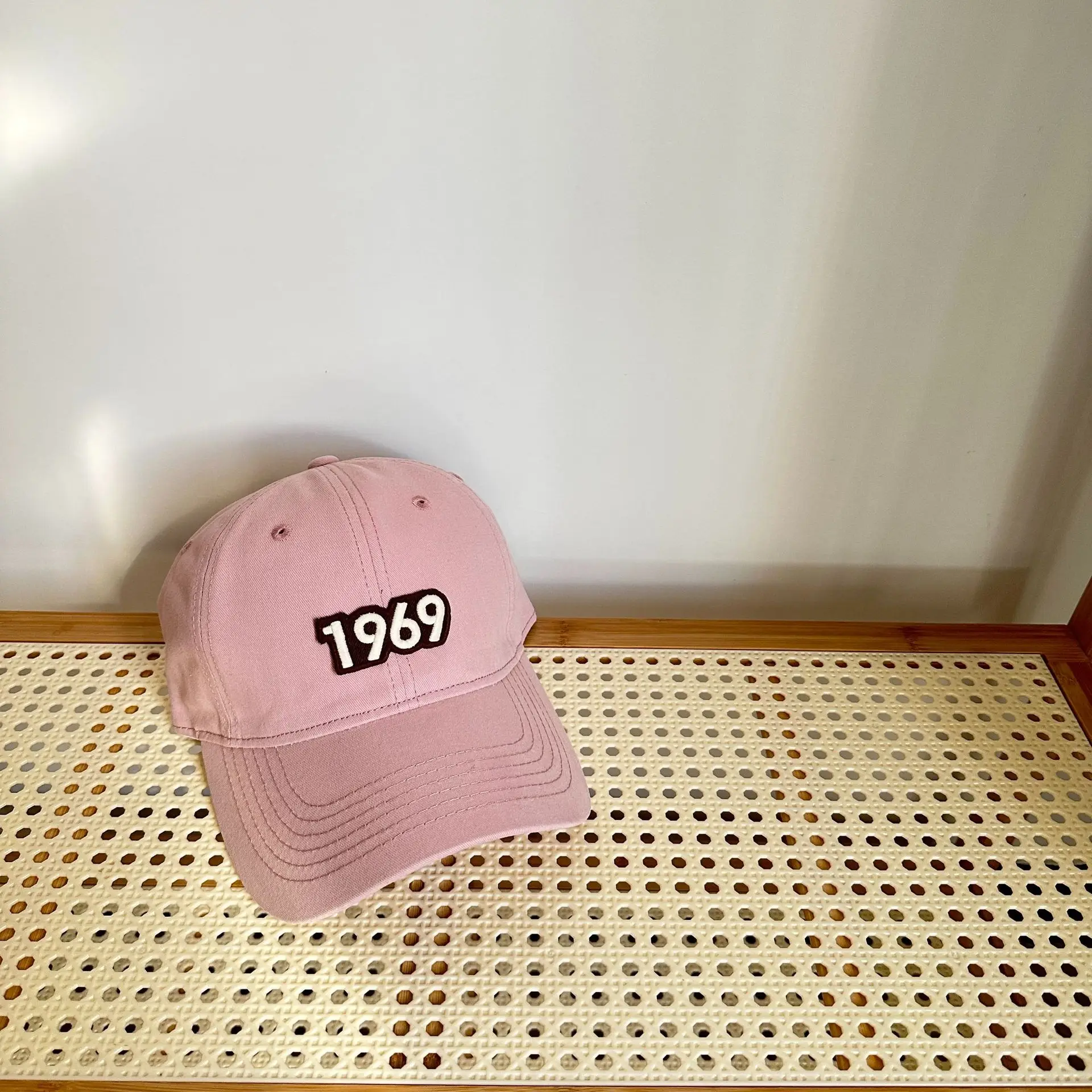 Women's Pink 1969 Baseball Cap with Lettering — feature 6