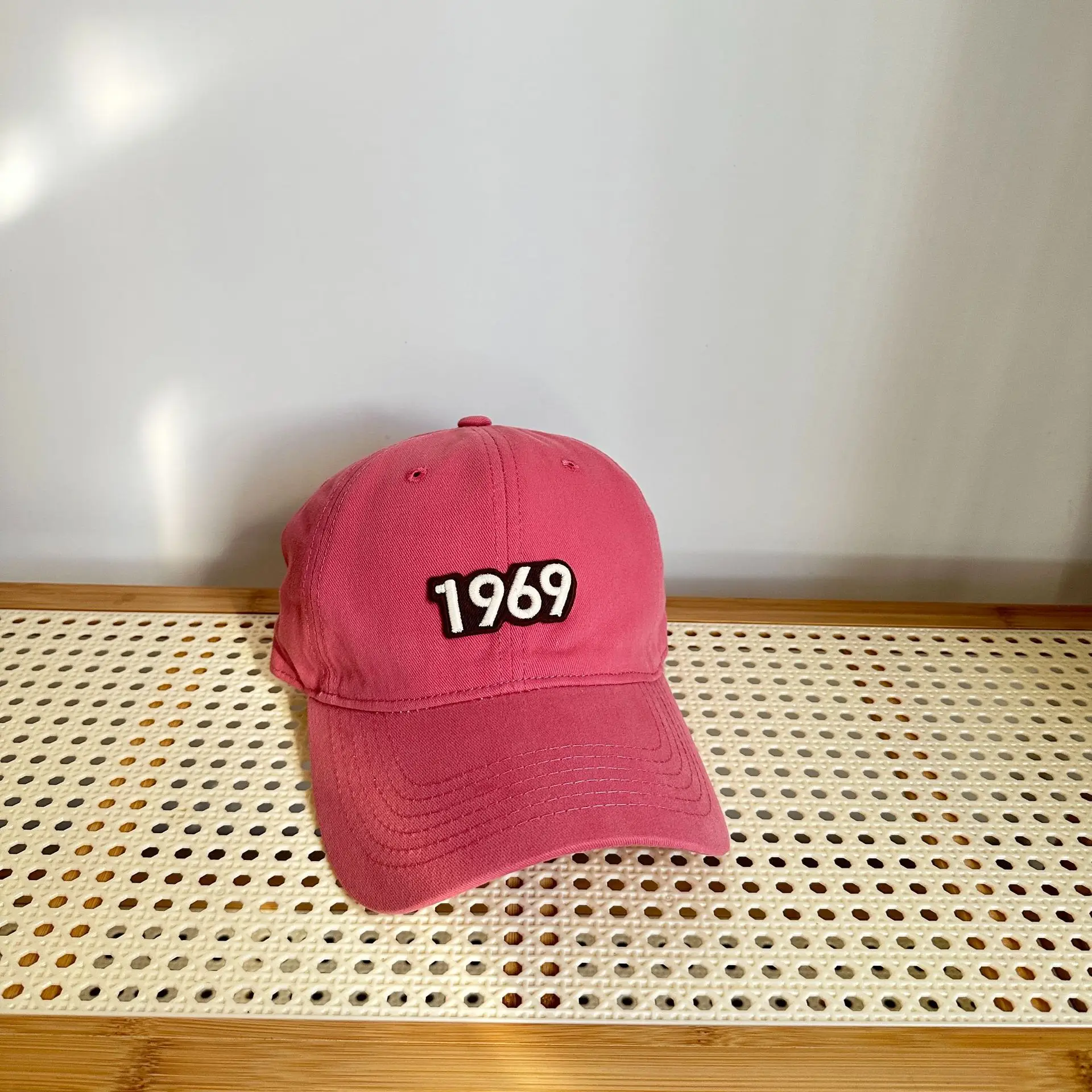 Women's Pink 1969 Baseball Cap with Lettering - Image 6