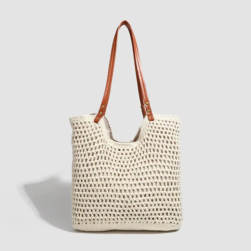 Women Woven Beach Tote Bag Large Capacity Shoulder Bag - Image 5