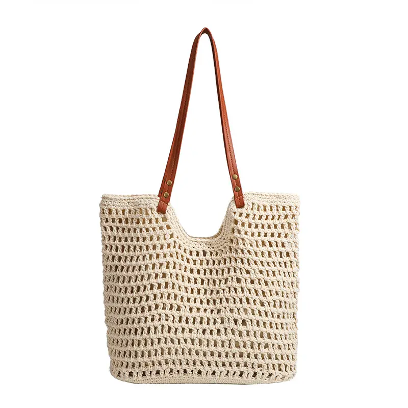 Women Woven Beach Tote Bag Large Capacity Shoulder Bag - Image 9
