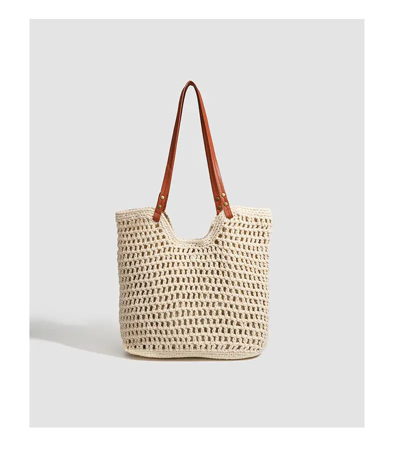 Women Woven Beach Tote Bag Large Capacity Shoulder Bag — feature 22