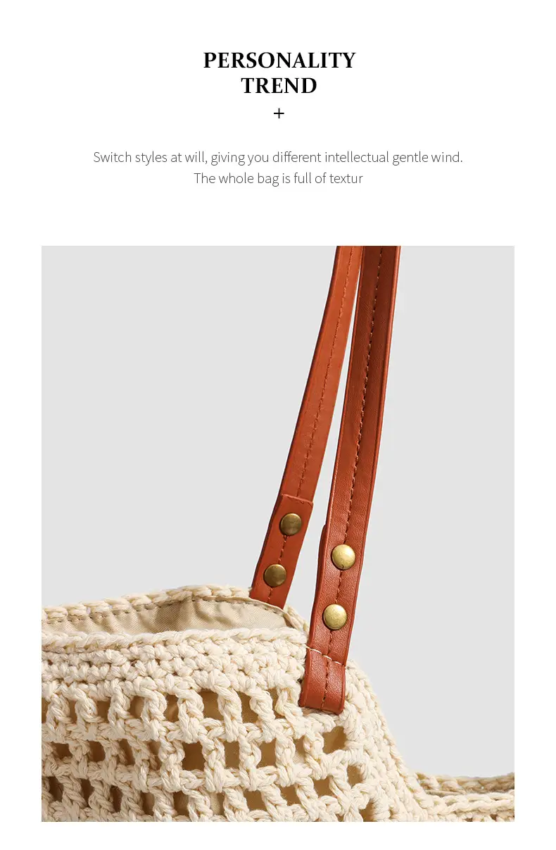 Women Woven Beach Tote Bag Large Capacity Shoulder Bag — feature 29