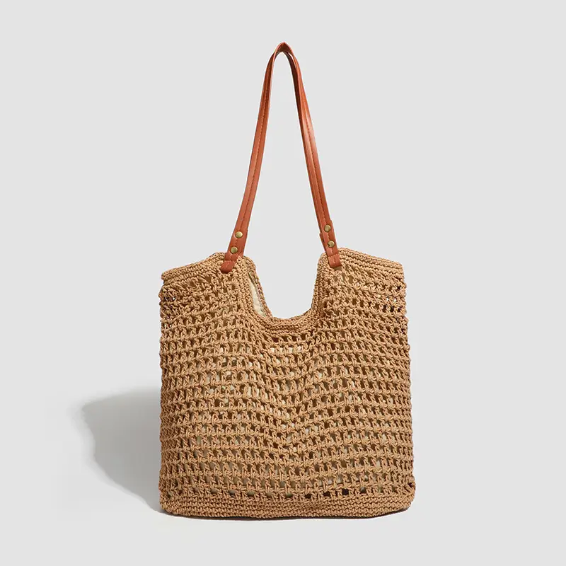 Women Woven Beach Tote Bag Large Capacity Shoulder Bag - Image 2