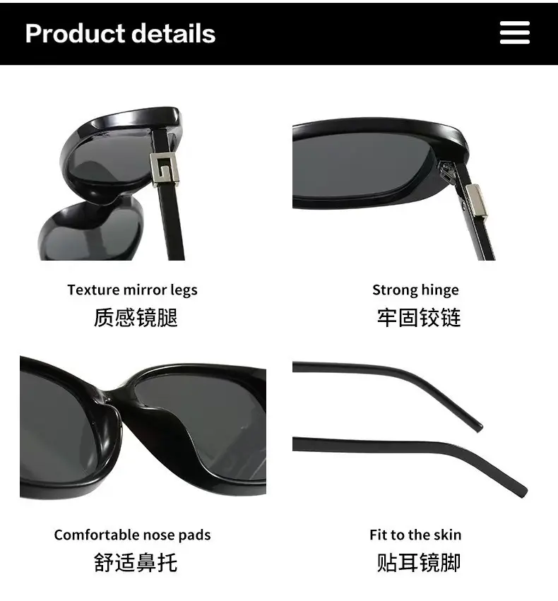 Luxury Black Sunglasses for Women Men Fashion Sun Protection — feature 2