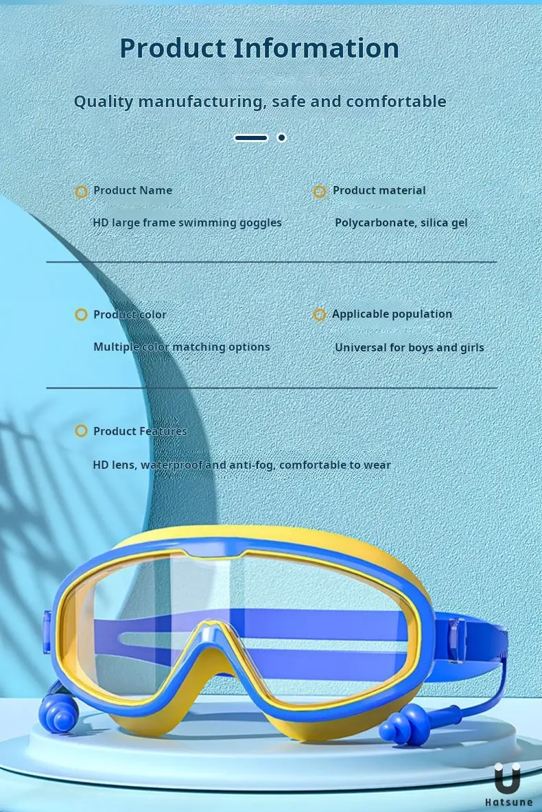 Temu Can Be Labeled Kidsren's Swimming Goggles Kidsren's Large Frame Waterproof and Anti-Fog High-Definition High-Transparent Student Baby Swimming Goggles — feature 11