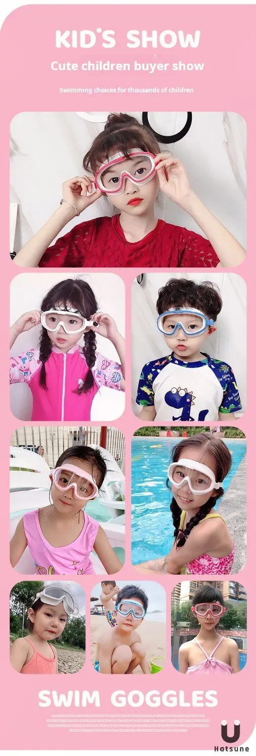Temu Can Be Labeled Kidsren's Swimming Goggles Kidsren's Large Frame Waterproof and Anti-Fog High-Definition High-Transparent Student Baby Swimming Goggles — feature 5