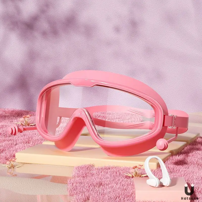 Temu Can Be Labeled Kidsren's Swimming Goggles Kidsren's Large Frame Waterproof and Anti-Fog High-Definition High-Transparent Student Baby Swimming Goggles