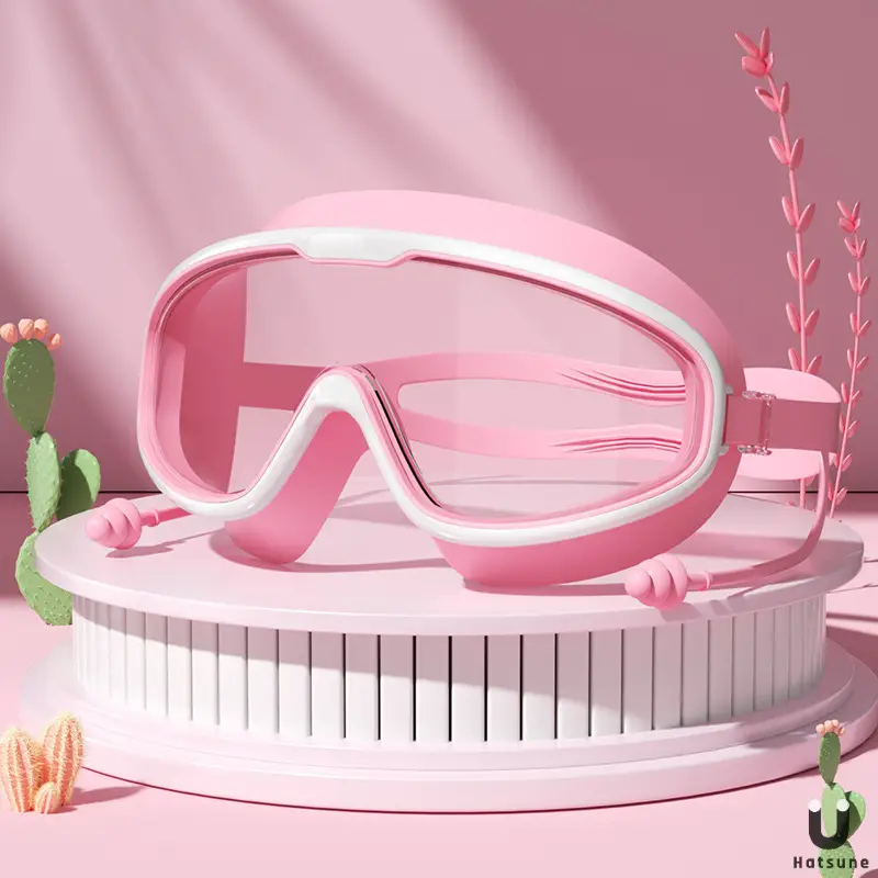 Temu Can Be Labeled Kidsren's Swimming Goggles Kidsren's Large Frame Waterproof and Anti-Fog High-Definition High-Transparent Student Baby Swimming Goggles