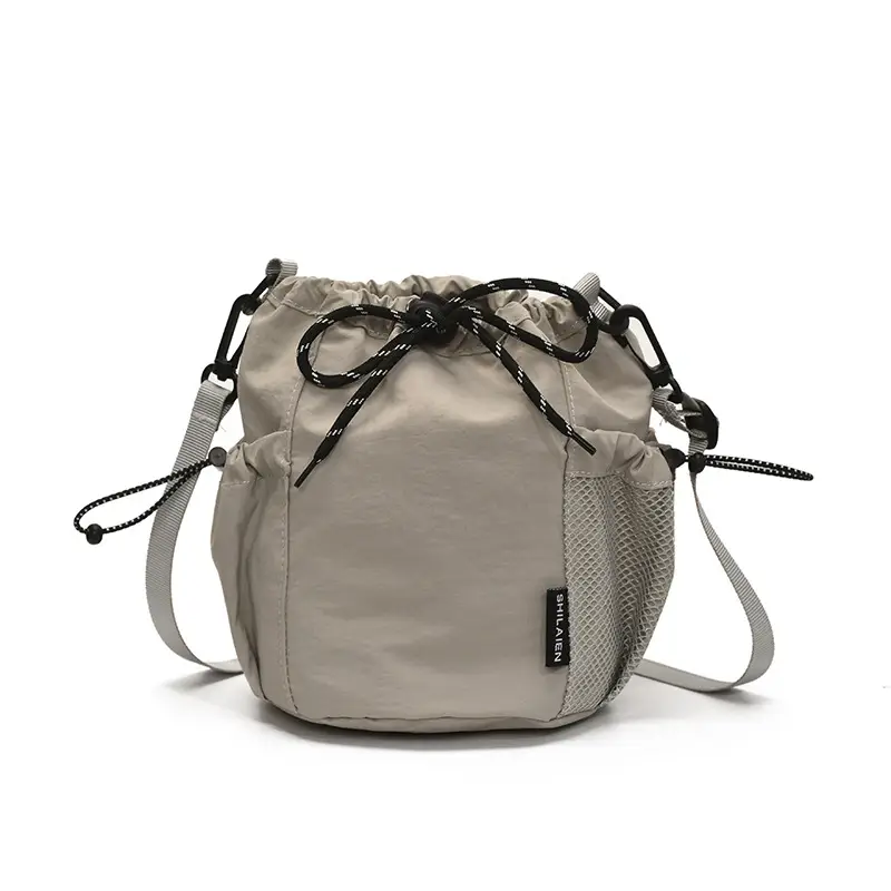 Green Drawstring Bucket Bag for Women - Image 6
