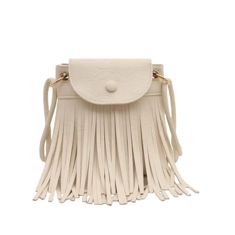Women's Tan Fret Tassel Shoulder Bag - Image 2