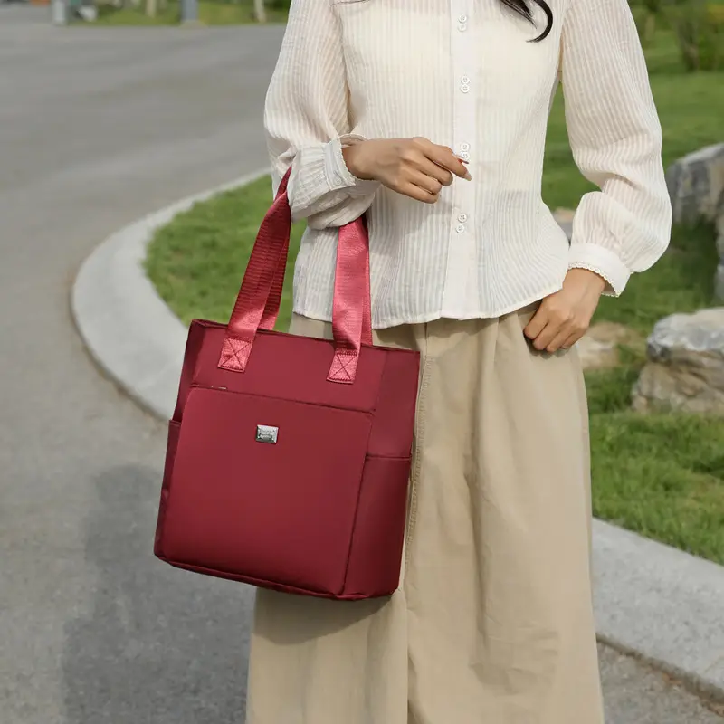 Women's Pink Large Capacity Canvas Tote Bag