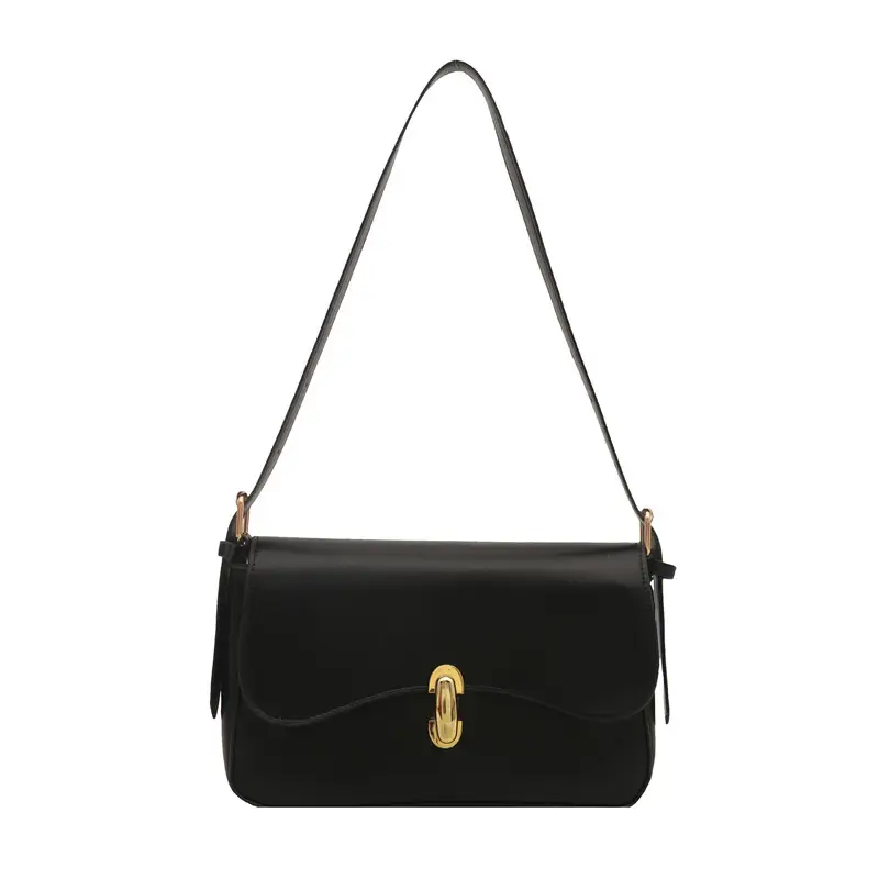 2025 Brown Leather Shoulder Bag with Gold Clasp - Image 10