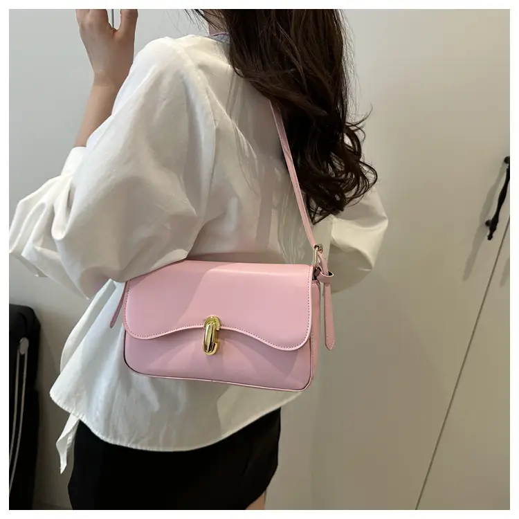 2025 Brown Leather Shoulder Bag with Gold Clasp — feature 29