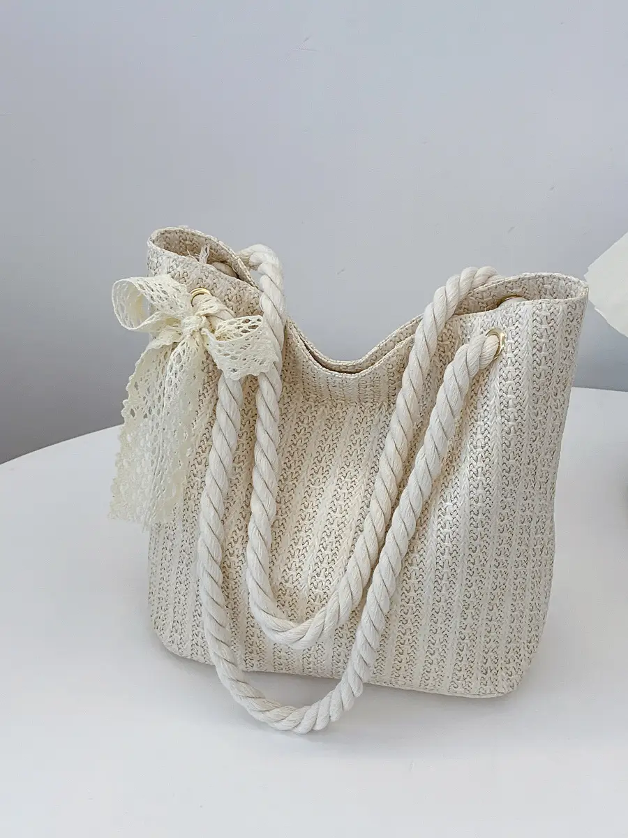 Pastoral Straw Bag Women's Large Capacity Beach Bag