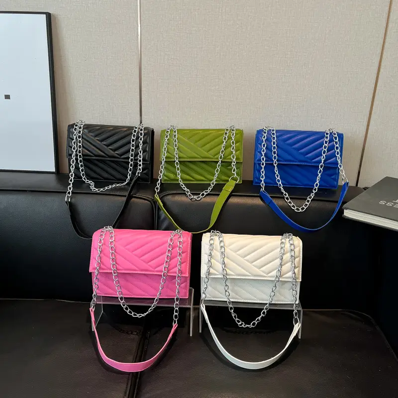 Blue Textured Microphone Bag for Women