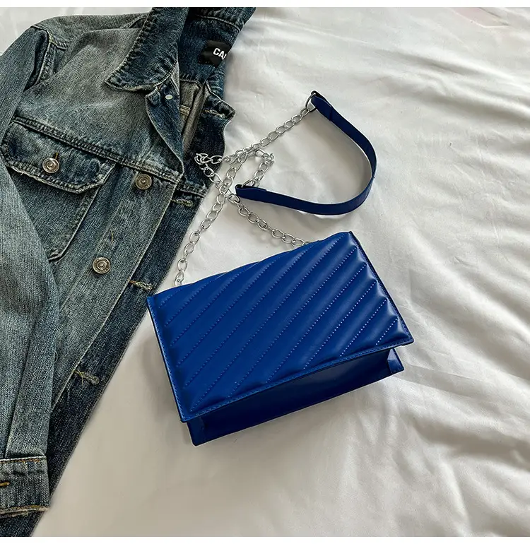 Blue Textured Microphone Bag for Women — feature 10