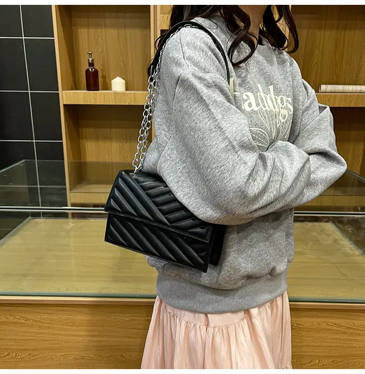 Blue Textured Microphone Bag for Women — feature 21