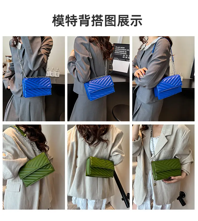 Blue Textured Microphone Bag for Women — feature 3
