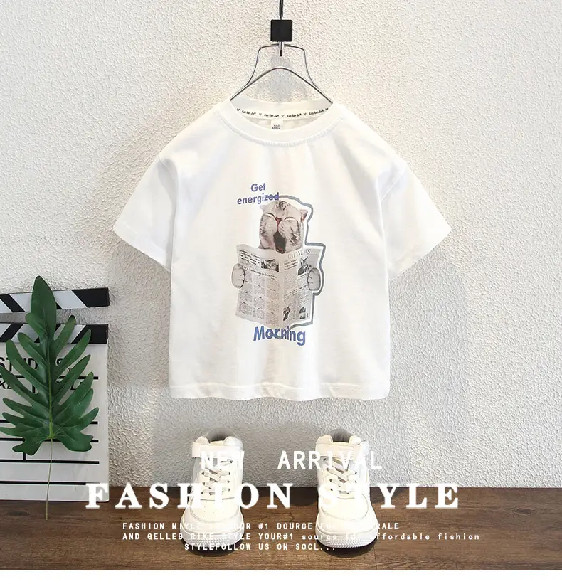 Boys Gray Short Sleeve T-Shirt Suit Summer 2025 — feature 1