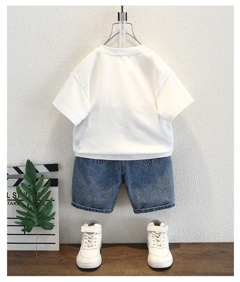 Boys Gray Short Sleeve T-Shirt Suit Summer 2025 — feature 6