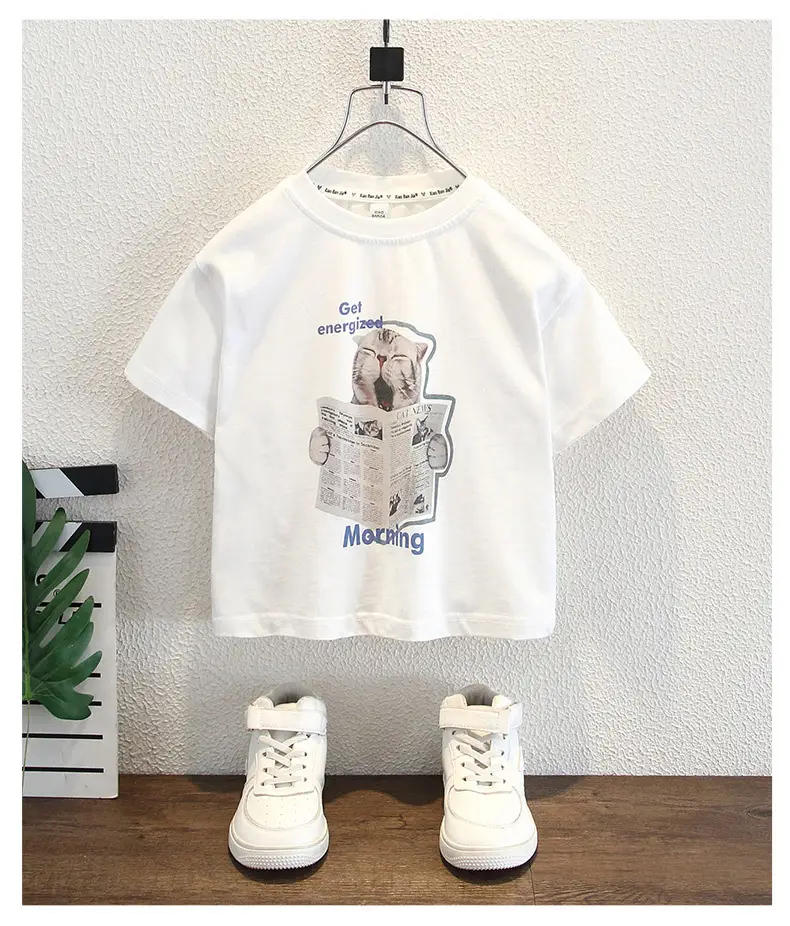 Boys Gray Short Sleeve T-Shirt Suit Summer 2025 — feature 7