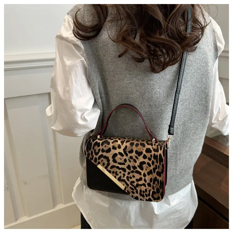 Leopard Print Red Strap Shoulder Bag — feature 13
