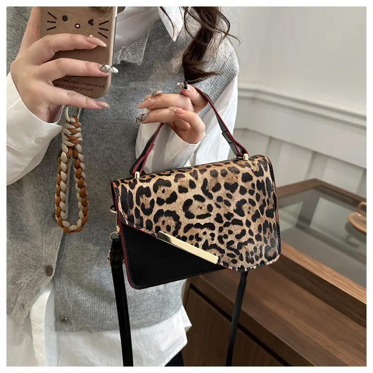 Leopard Print Red Strap Shoulder Bag — feature 15