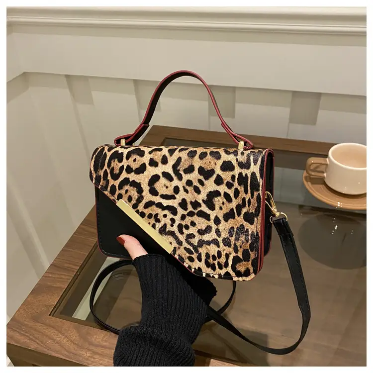 Leopard Print Red Strap Shoulder Bag — feature 20